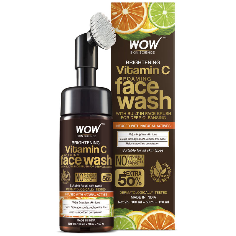 WOW Skin Science Brightening Vitamin C Foaming Face Wash with BuiltIn