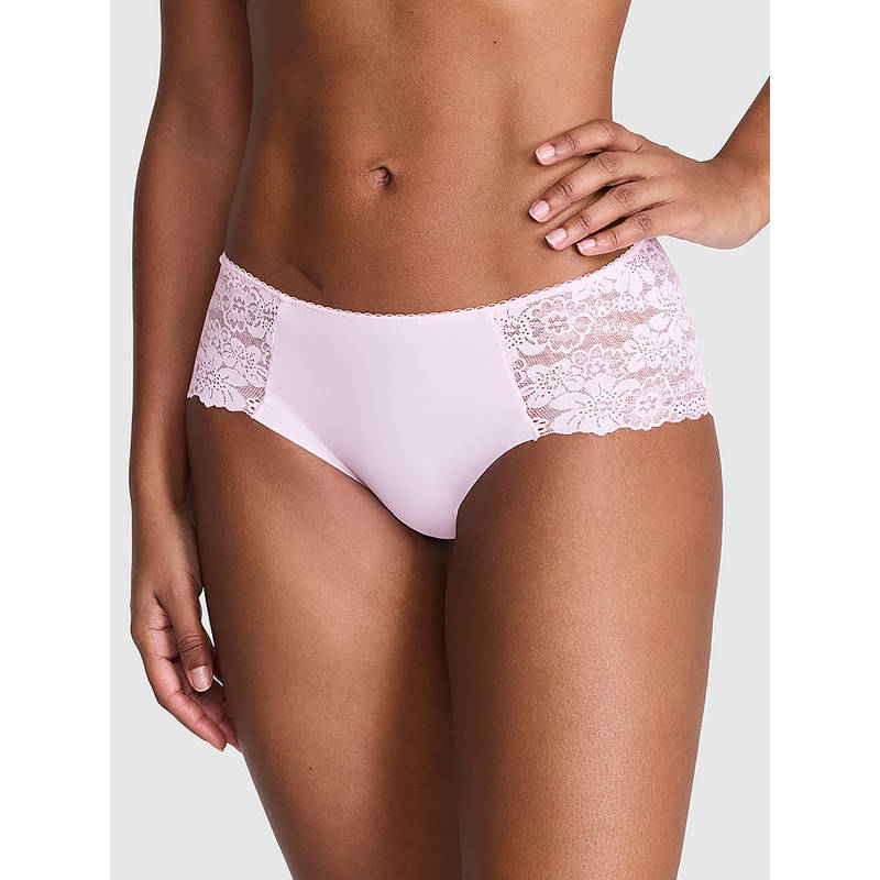 Victoria's Secret Women Pink Self Design Hiphugger Brief Panty (XS)