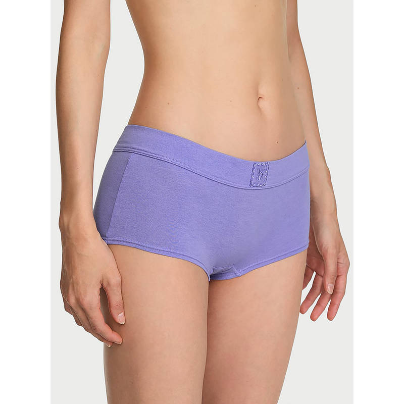 Victoria's Secret Women Blue Solid Boyshort Panty (XS)