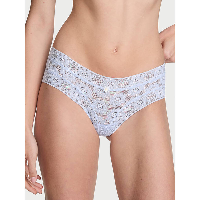 Victoria's Secret Women Blue Self Design Cheeky Brief Panty (M)