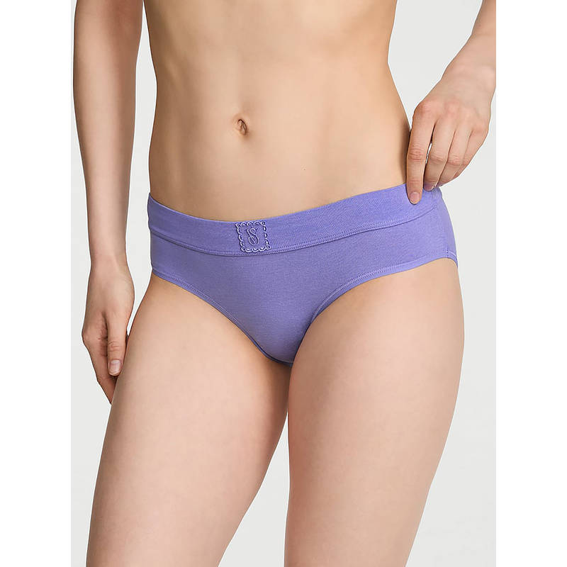 Victoria's Secret Women Blue Cotton Hiphugger Brief Panty (XL)