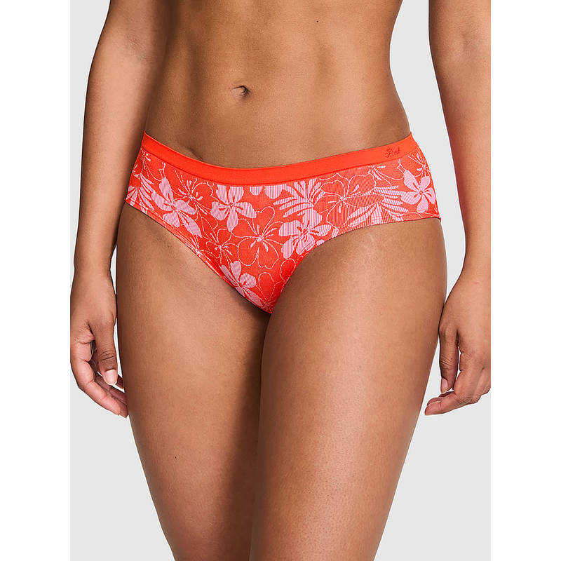Victoria's Secret Women Red Floral Seamless Hiphugger Brief Panty (XS)
