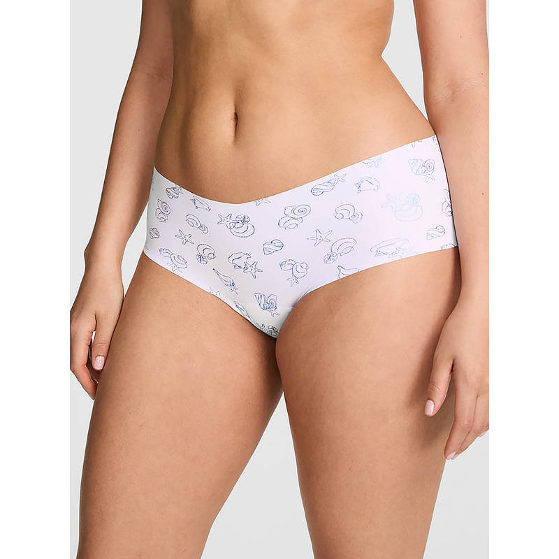 Victoria's Secret Women White Printed No-Show Hiphugger Brief Panty (XS)