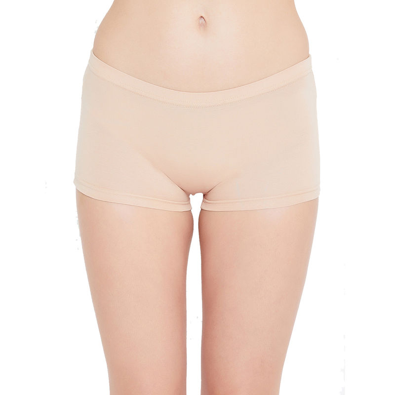 Leading Lady Everyday Cotton Boy Shorts High-rise Brief - Beige (S)