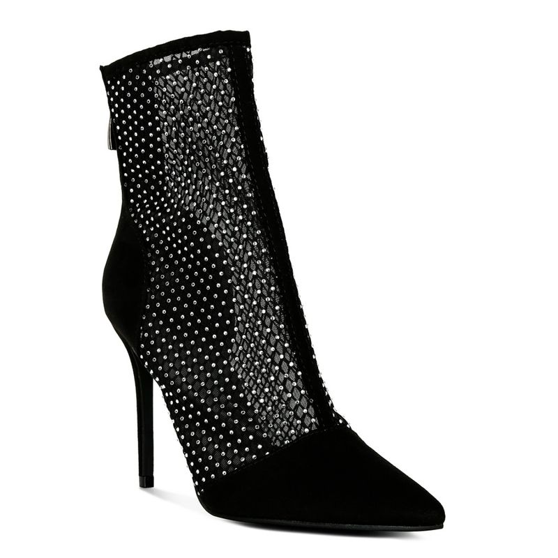 London Rag Embellished Black Casual Boots (EURO 36)
