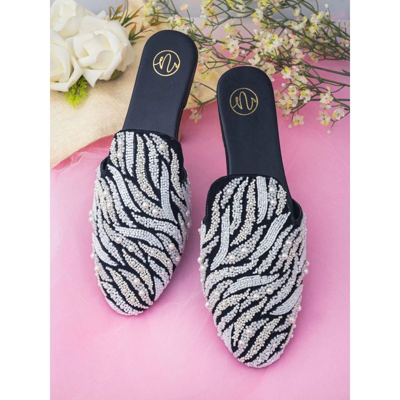 NR BY NIDHI RATHI Sequined Multi-Color Mules (Euro 36) (EURO 36)
