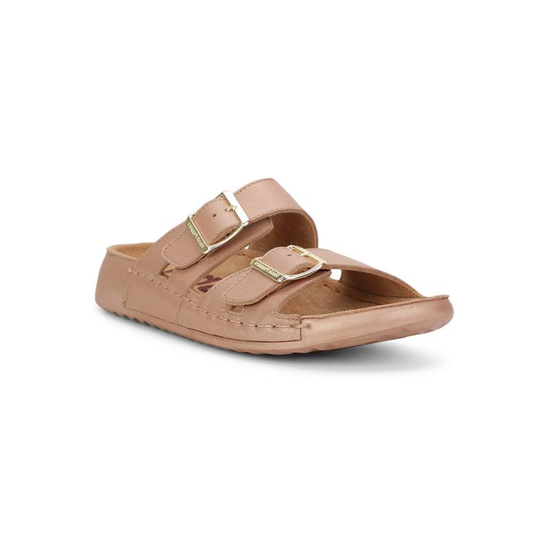 Hush Puppies Women Gold Sandals (UK 4)