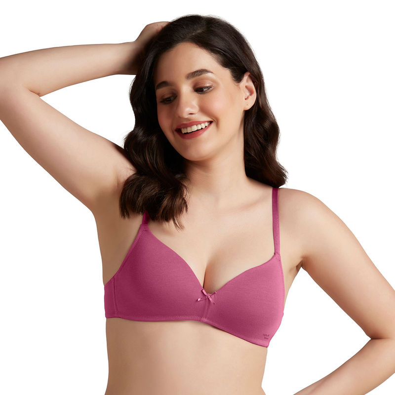 Amante Purple Padded Non-Wired Smooth Style T-Shirt Bra (34D)