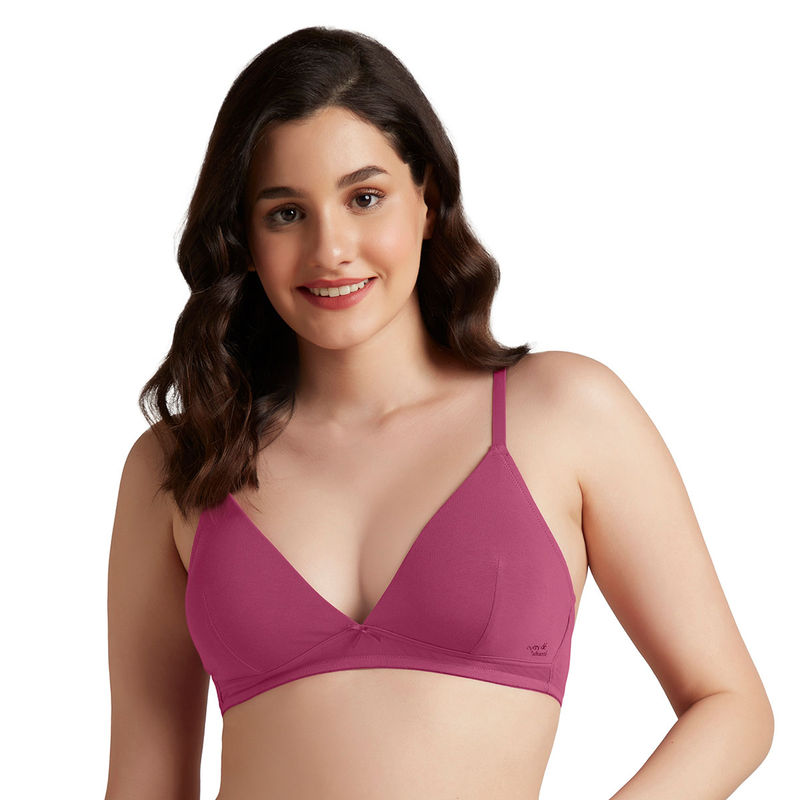 Amante Purple Padded Non-Wired Trendy Plunge T-Shirt Bra (32D)