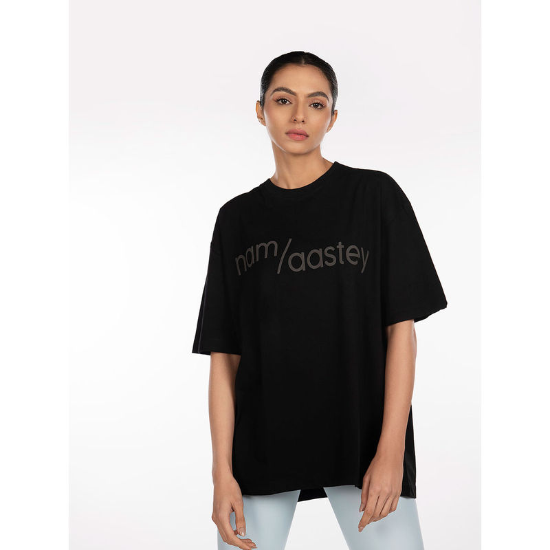 Aastey Namaastey Oversized T Shirts Midnight Black (M)