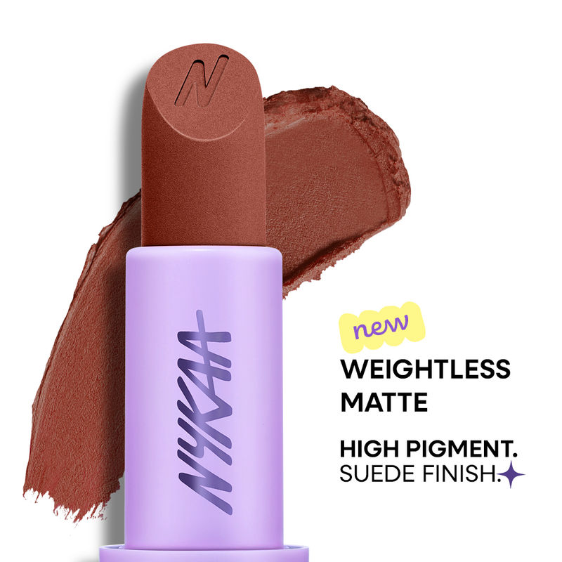 Nykaa Superlight Powder Matte Feathertouch Lipstick with High Pigment - Floaty