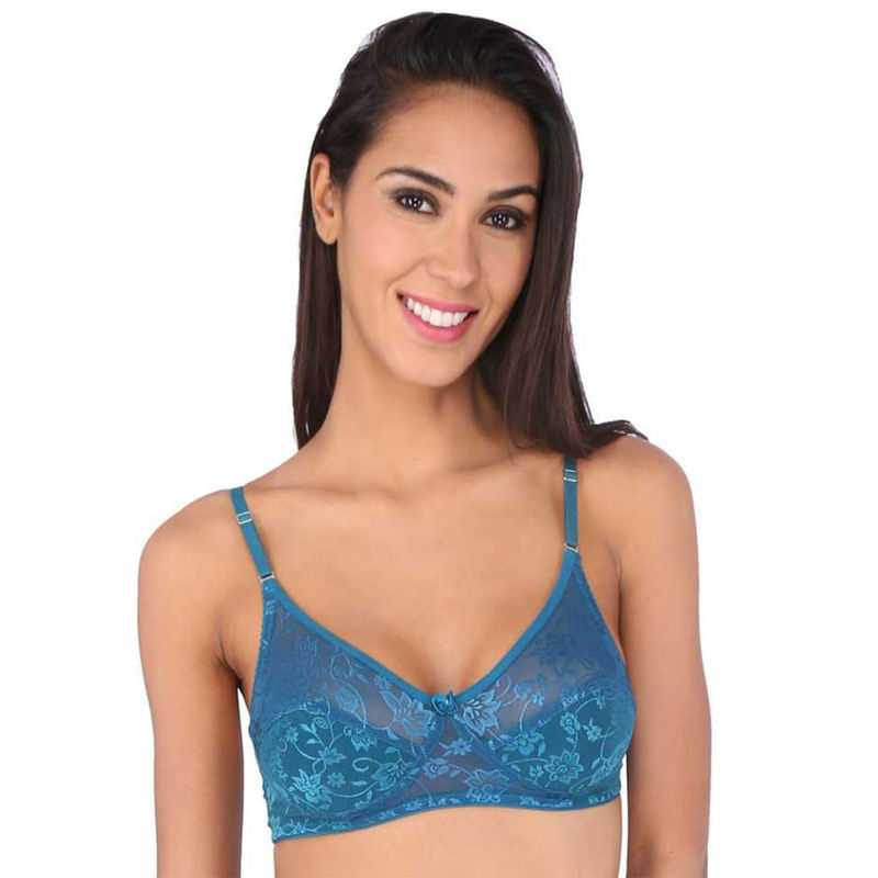 Bralux Madhu Lace Full Cup B Bra Steelblue (32B)