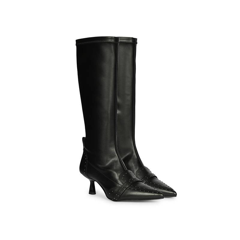 Saint G Women Black Leather Casual Boots (EURO 36)