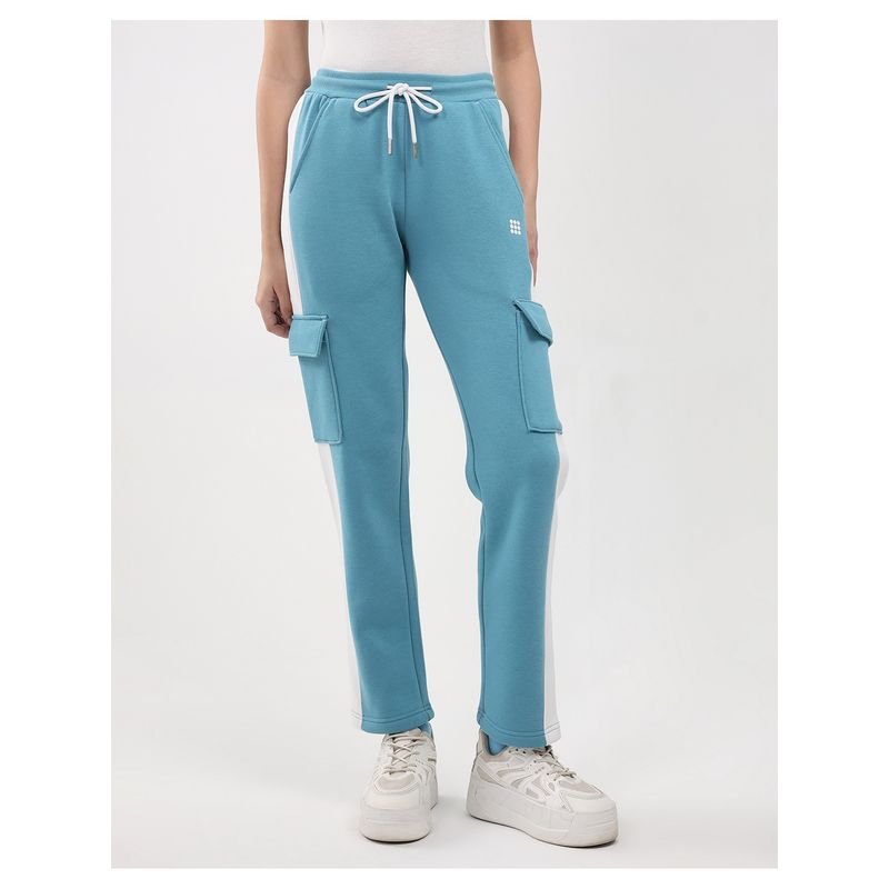 Rock.it Teal Cotton Blend Solid Regular Fit Trackpant (M)