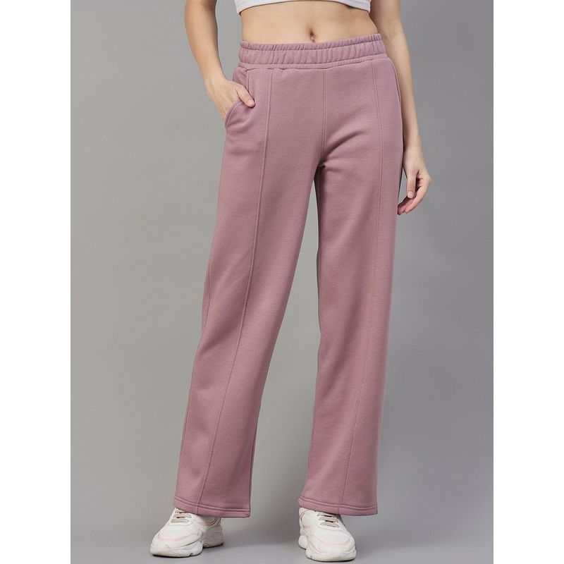 98 Degree North Women Pink Fleece Straight Trackpant (S)