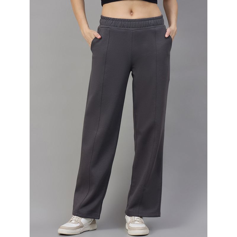 98 Degree North Women Charcoal Fleece Straight Trackpant (XL)