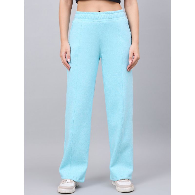 98 Degree North Women Turquoise Fleece Straight Trackpant (S)