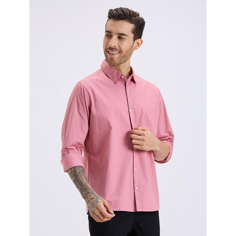 Style Quotient Men Pink Regular Casual Shirt (42)