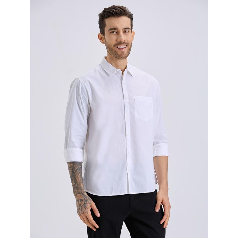 Style Quotient Men White Regular Casual Shirt (40)