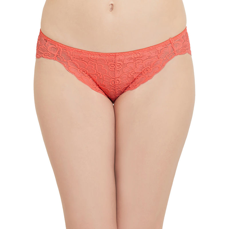 Wacoal Plush Desire Low Waist Lacy Bikini Panty - Coral (M)