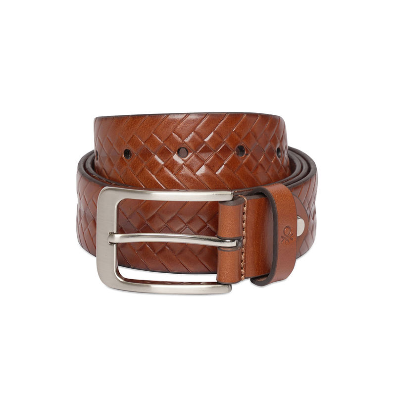 United Colors of Benetton Tan Textured Leather Belt (XL)