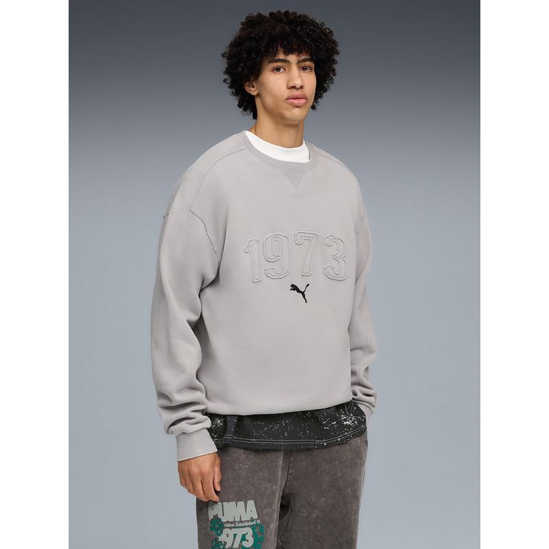 Puma Grey Hoopocalypse Basketball Crew Sweatshirt (S)