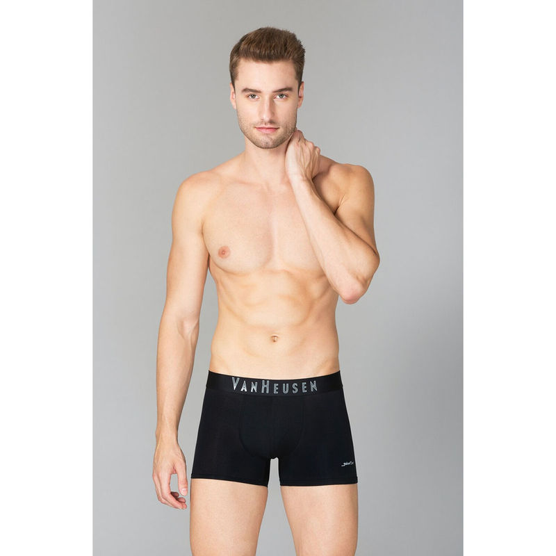Van Heusen Men Swift Dry & Breathable AIR Series Active Trunks - Pure Black (M)