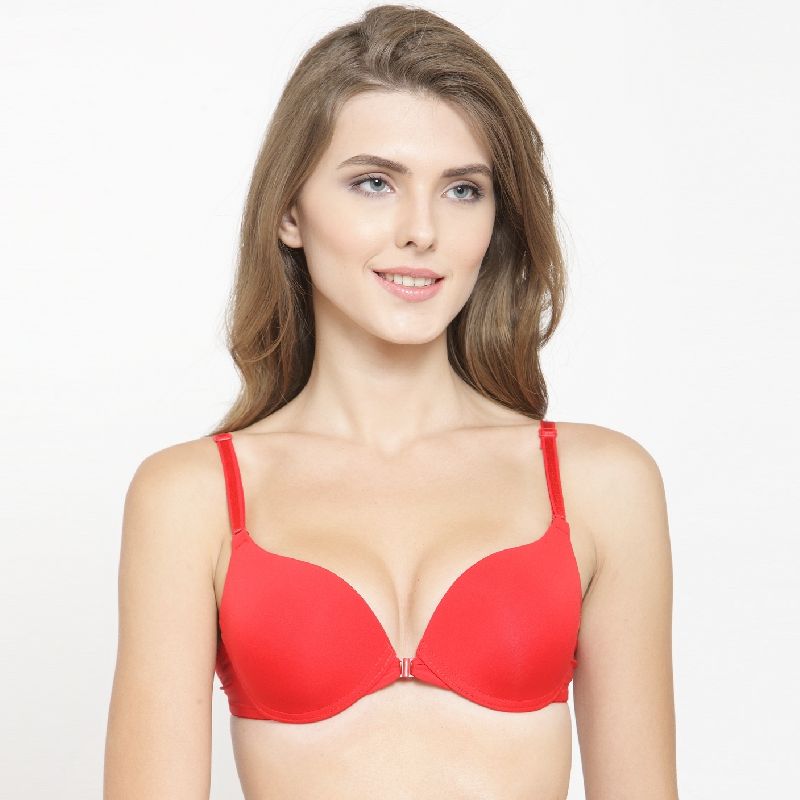 PrettyCat Front Closure Pushup Bra - Red (32B)