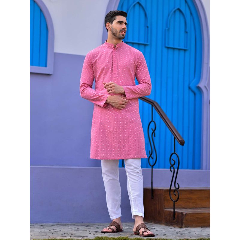 House of Deyann Pink Kurta with Pyjama (Set of 2) (L)