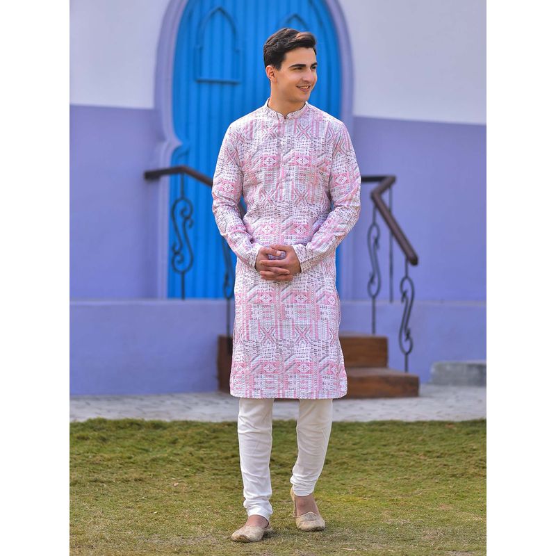 House of Deyann Peach Kurta with Churidar (Set of 2) (S)