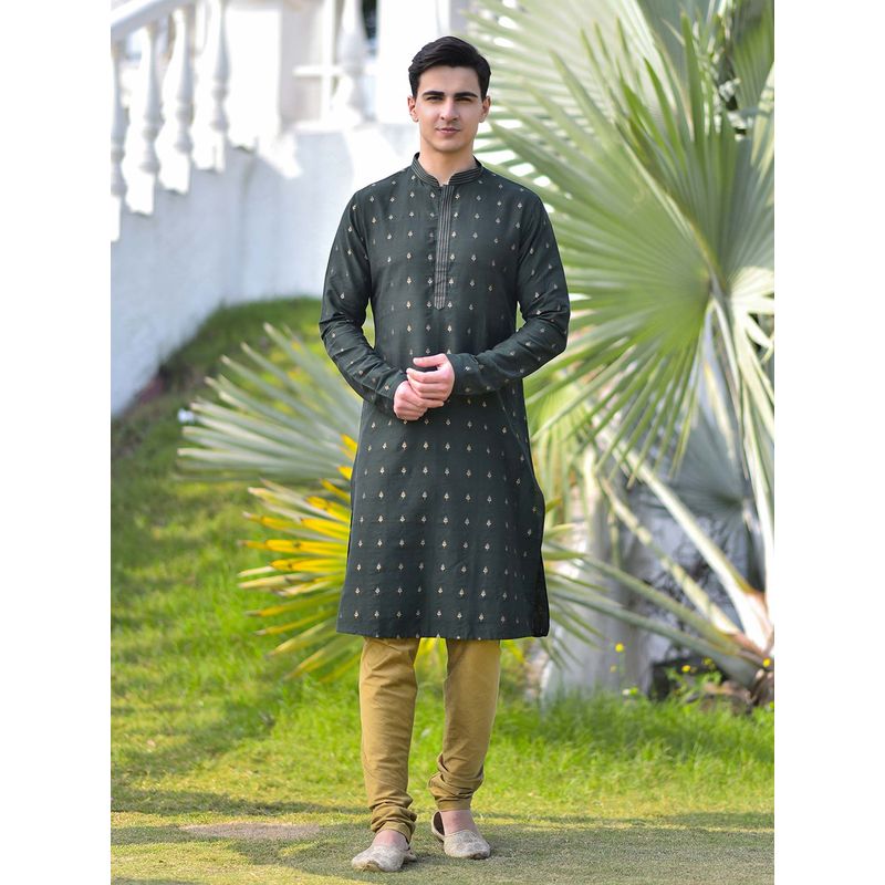 House of Deyann Green Kurta with Churidar (Set of 2) (3XL)