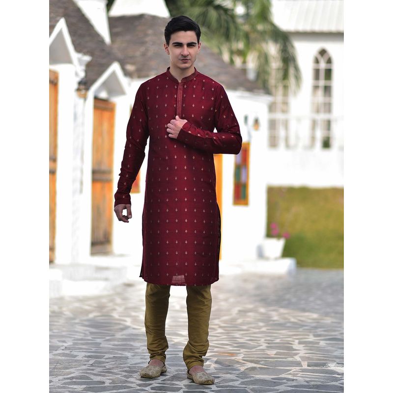 House of Deyann Red Kurta with Churidar (Set of 2) (3XL)