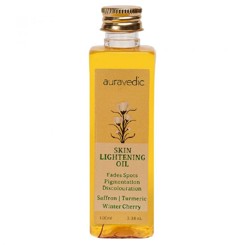 AuraVedic Skin Lightening Oil with Saffron Turmeric Winter Cherry