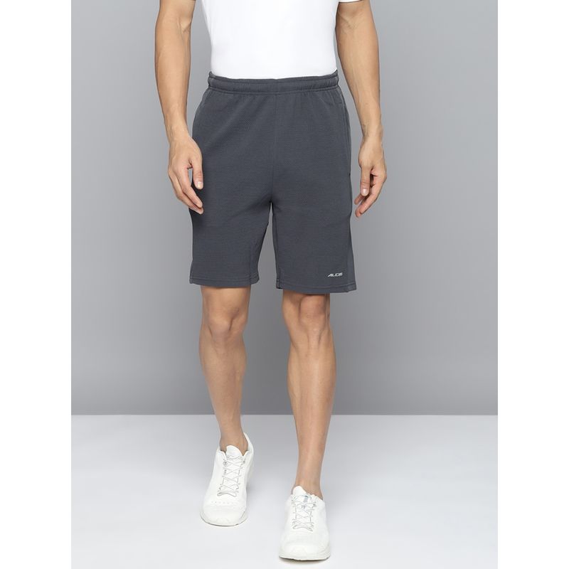 Alcis Men Charcoal Grey Solid Slim Fit Running Shorts (XL)