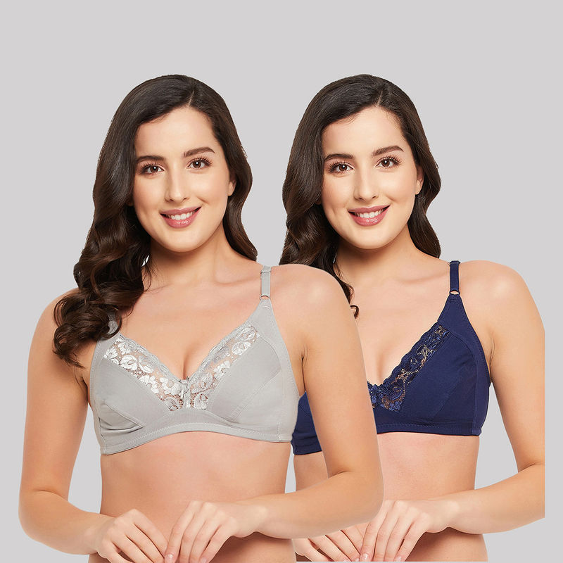 Clovia Cotton Non-Padded Non-Wired Full Cup Bra (Pack of 2) (32C)