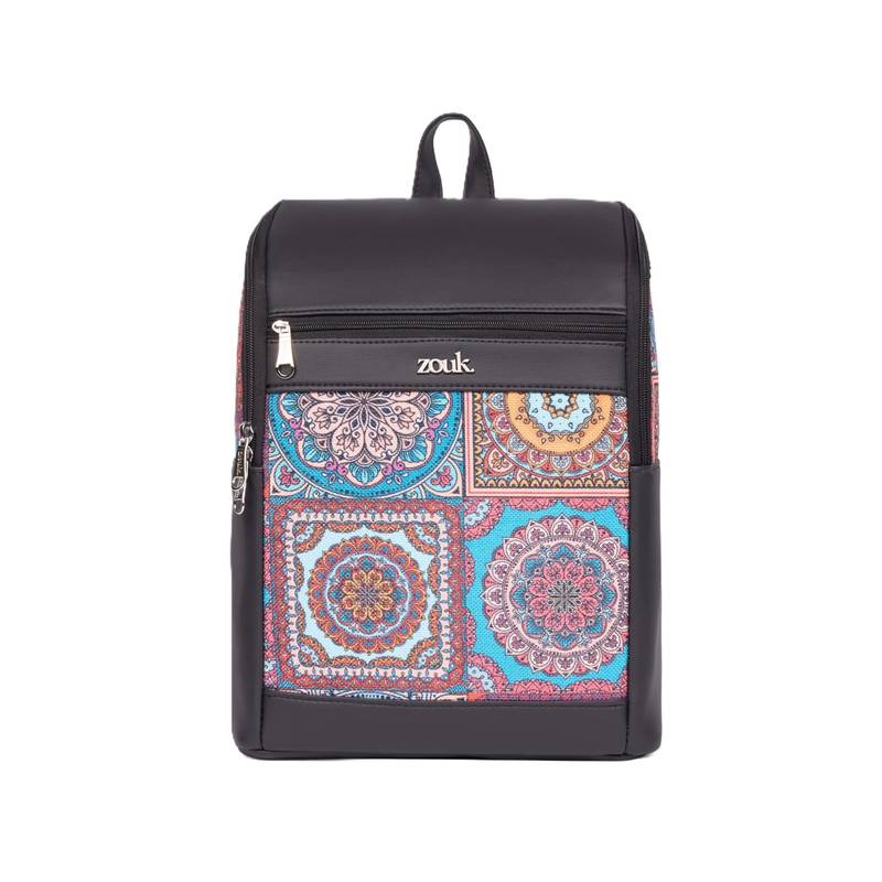 Buy Zouk Amalia Vegan Leather Mandala Print Backpack Online