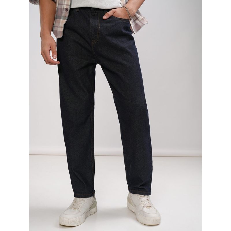 HIGHLANDER Men Indigo Cotton Solid Regular Jeans (32)