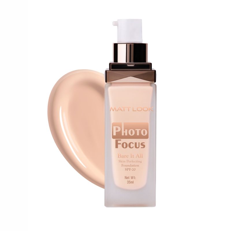 Matt look Photo Focus Bare It All Skin Perfecting Foundation - Worthy Almond