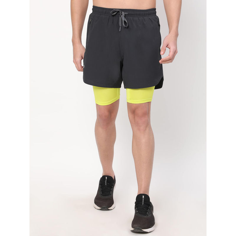 Dida Grey Men Stretchable Regular Fit Multi-Purpose Flagship Sports Short (L)