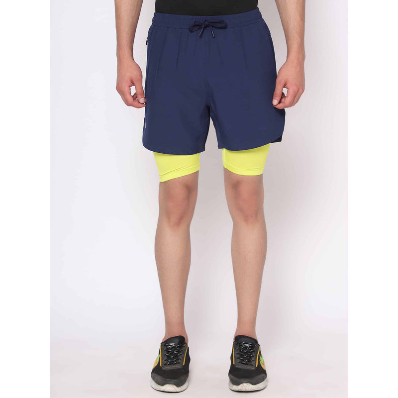 Dida Navy Blue Men Stretchable Regular Fit Multi-Purpose Flagship Sports Short (M)