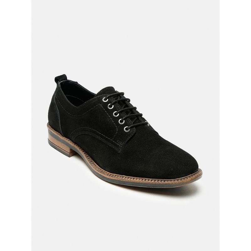 Teakwood Men Black Solid Suede Lace up Shoes (EURO 40)