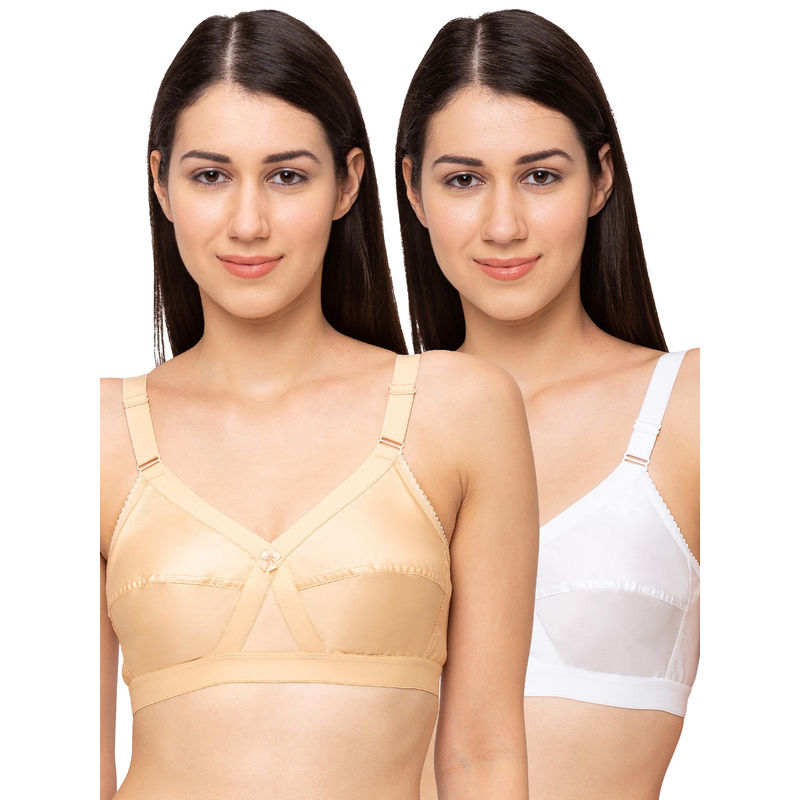 Buy Juliet Womens Non Padded Non Wired Bra Combo Silka Skin White online