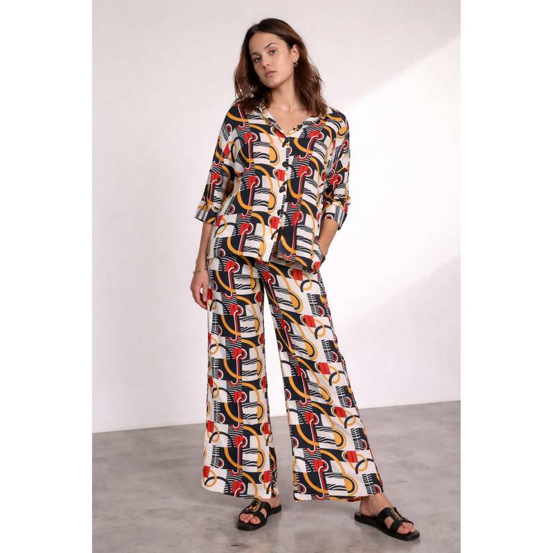 Dear Bed Comfort Clothing Loopy Print Shirt With Pyjama (XS)