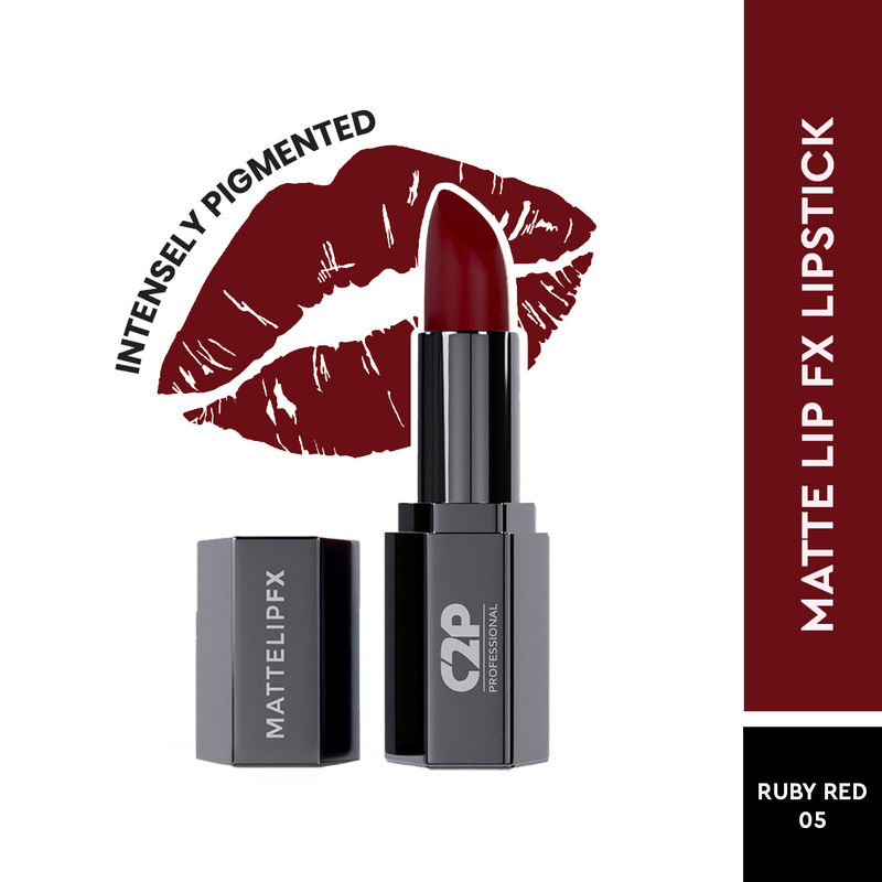 C2P Pro Matte Lip FX Long-Lasting Ultra Creamy Lipstick - Ruby Red 05
