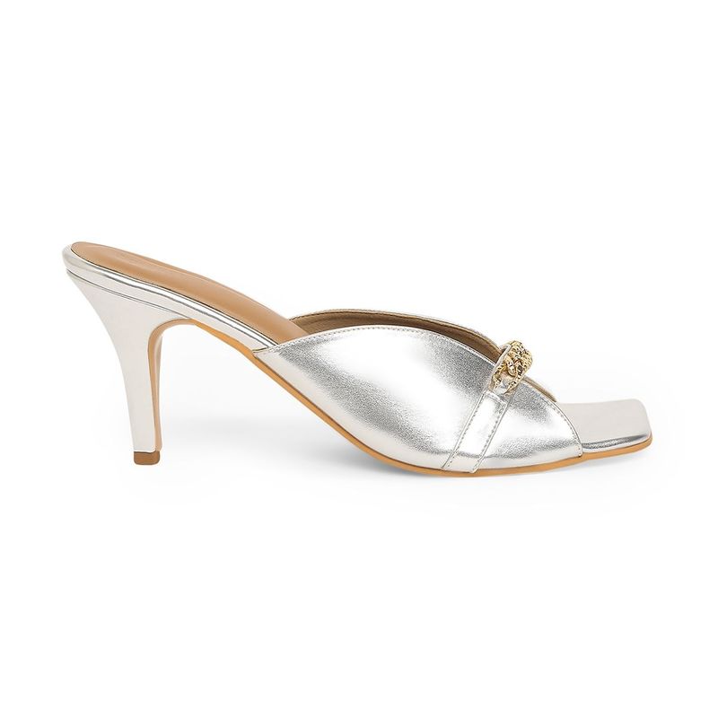 IYKYK by Nykaa Fashion Isabella Elegant Silver Heels (EURO 36)