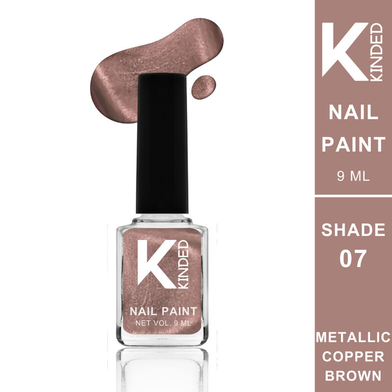 KINDED Long Stay Metallic Finish Nail Paint - 07 Copper Brown