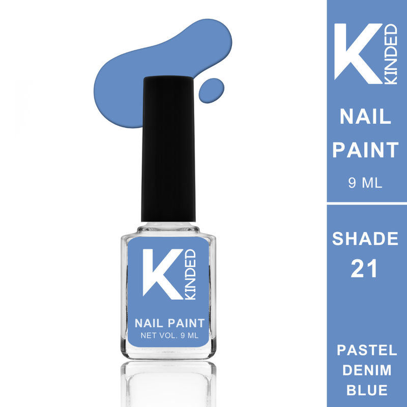 KINDED Long Stay Glossy Finish Nail Paint - 21 Pastel Denim Blue