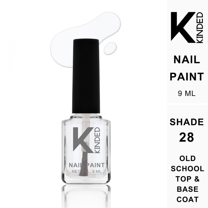 KINDED Long Stay Glossy Finish Nail Paint - 28 Old School Top Base Coat