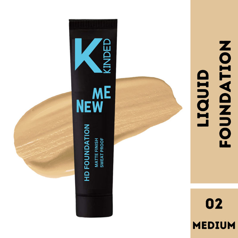 KINDED New Me Liquid HD Foundation - 02 Medium