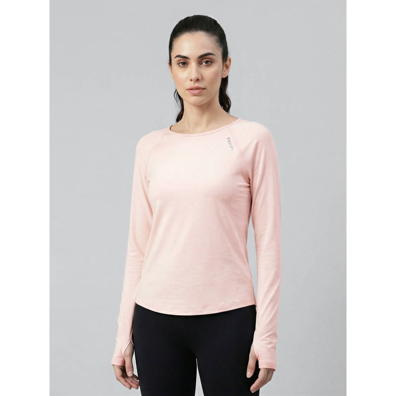Fitkin Women's Peach Long Sleeve Training T-Shirt (M)